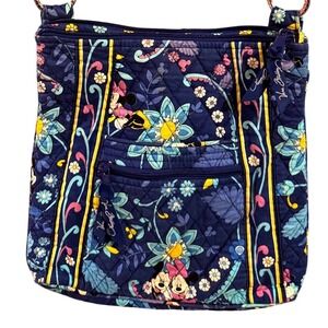 Vera Bradley x Disney Dreaming With Mickey Minnie Floral Navy Crossbody Hipster